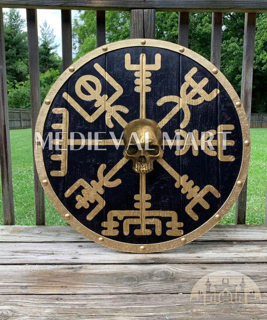 MEDIEVALMART FR Bouclier Viking Iconique Jarl Borg à Pointes en Fer – Bouclier Viking Battleworn | Cadeau pour Papa