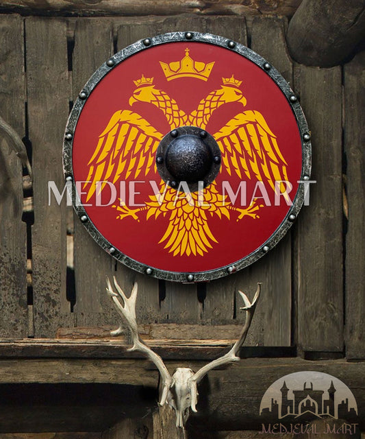 MEDIEVALMART FR Bouclier Viking Iconique Jarl Borg à Pointes en Fer – Bouclier Viking Battleworn | Cadeau pour Papa