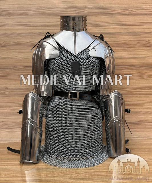 MEDIEVALMART FR Bouclier Viking Iconique Valhalla Noir/Gris – Ivar le Désossé avec Pointes en Fer | Cadeau pour Papa