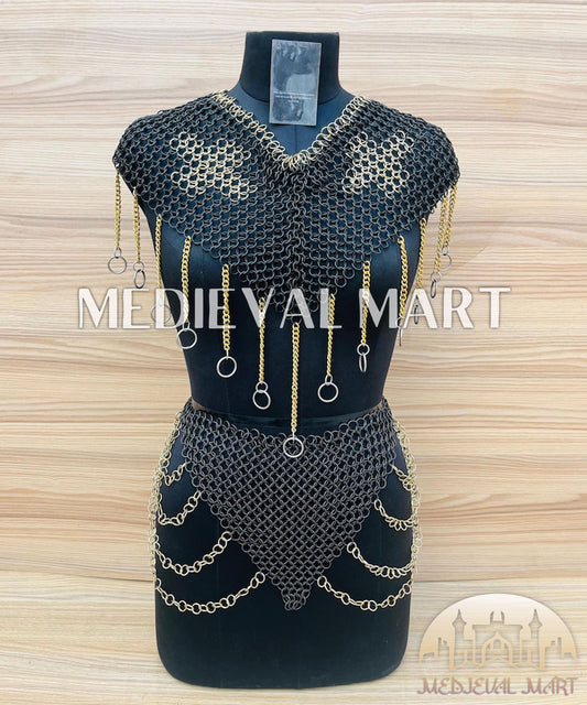 MEDIEVALMART FR Bouclier Viking Iconique Valhalla Noir/Gris – Ivar le Désossé avec Pointes en Fer | Cadeau pour Papa