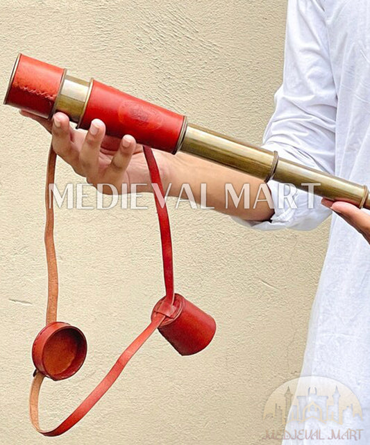 MEDIEVALMART FR Longue-Vue Nautique Antique 50X en Laiton – Télescope Portable de 18" pour Décoration Nautique