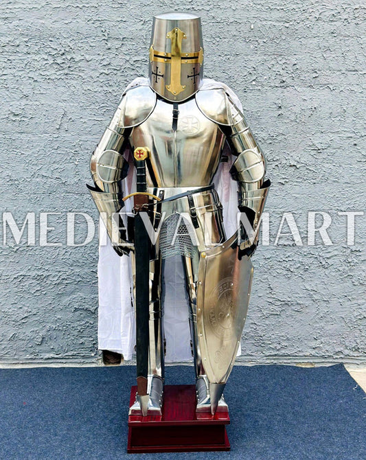 MEDIEVALMART FR Armure Médiévale de l’Empire Romain Kastenbrust – Armure Complète en Plaques avec Épée Alexander (ROA 1332)