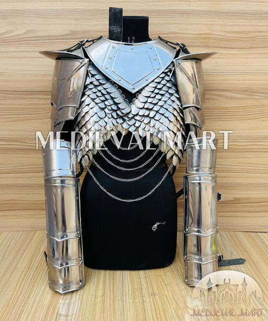 MEDIEVALMART FR Armure de Combat du XIVe Siècle – Ensemble Complet d’Armure de Buhurt avec Bassinet Klappvisor & Épée