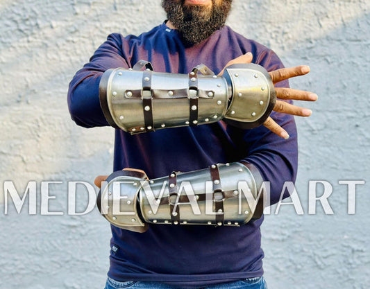 MEDIEVALMART FR Ensemble Exclusif De Gantelets Noirs Inspirés De Sauron Witcher LOTR Avec Décor Doré