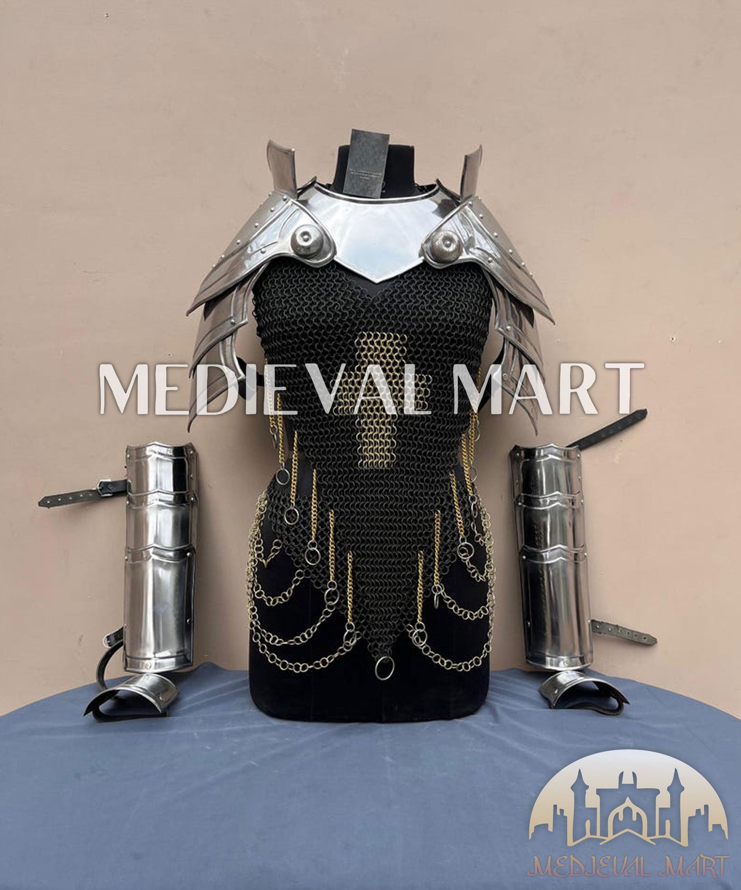 MEDIEVALMART FR Armure de Combat du XIVe Siècle – Ensemble Complet d’Armure de Buhurt avec Bassinet Klappvisor & Épée