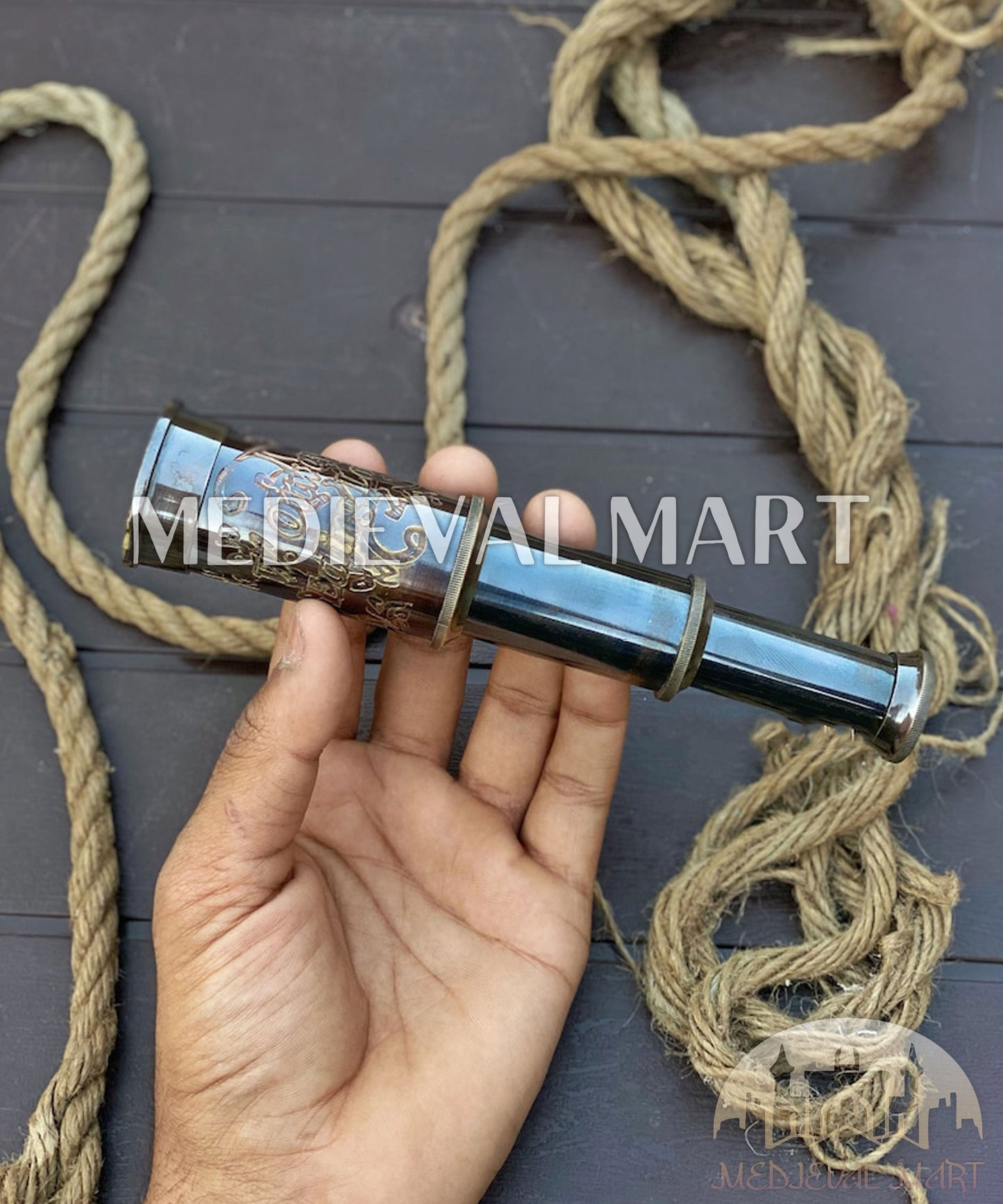 MEDIEVALMART FR Bouclier Médiéval Templier Inspiré de la Croix Zelda & Diable en Bois – Finition Bleue & Or | Cadeau pour Noël