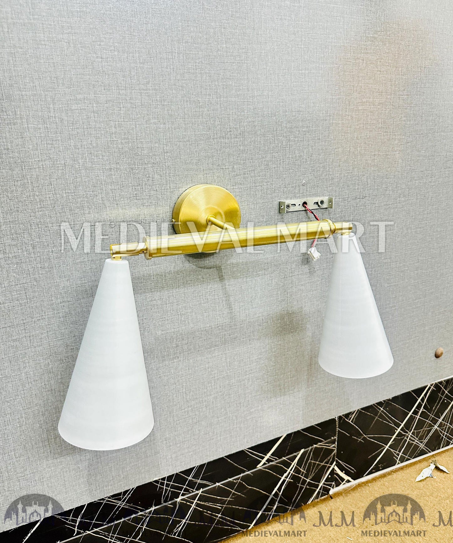 MEDIEVALMART FR Applique Murale Scarabée Vintage en Laiton : Luminaire Mural Mid-Century Modern