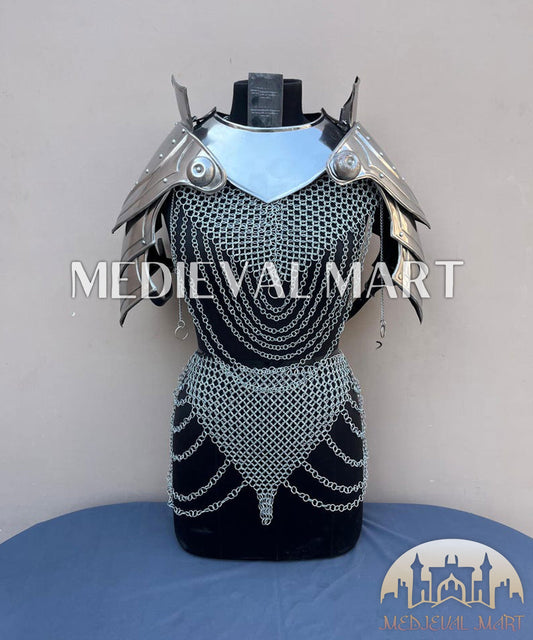 MEDIEVALMART FR Bouclier Viking Iconique Valhalla Noir/Gris – Ivar le Désossé avec Pointes en Fer | Cadeau pour Papa