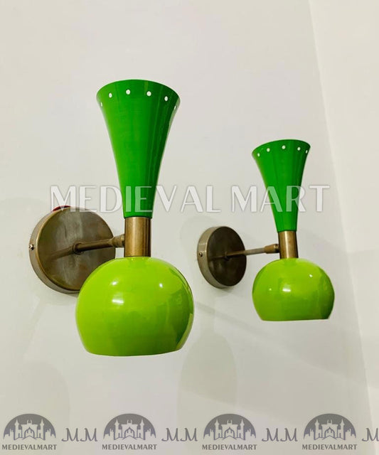 MEDIEVALMART FR Applique Murale À Double Cône En Laiton Marron, Lampe De Coiffeuse Fabriquée À La Main