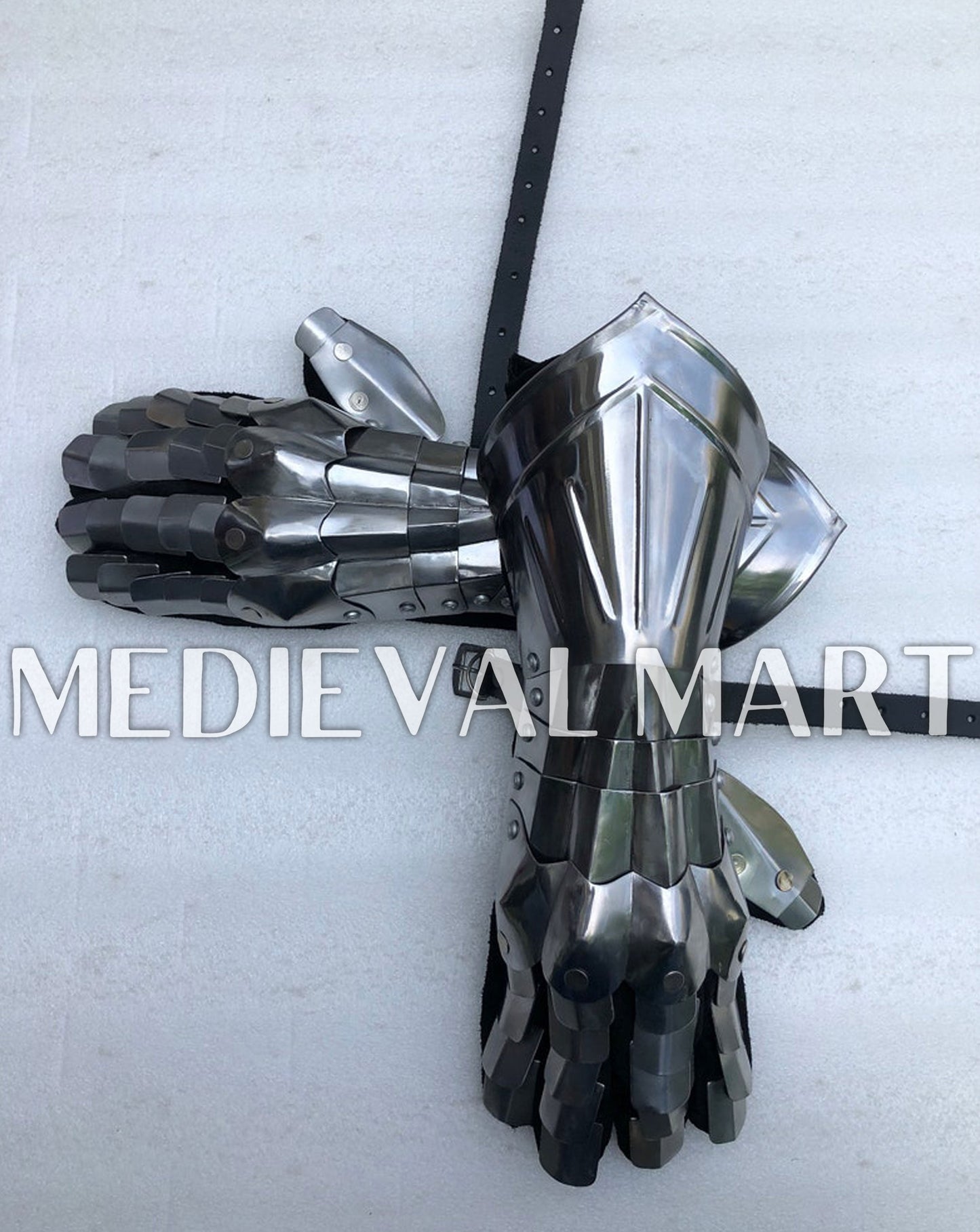 MEDIEVALMART FR Ensemble De Gantelets Dorés Inspirés De Sauron Witcher LOTR Avec Étoile Bleue – Gants D’Armure Cosplay