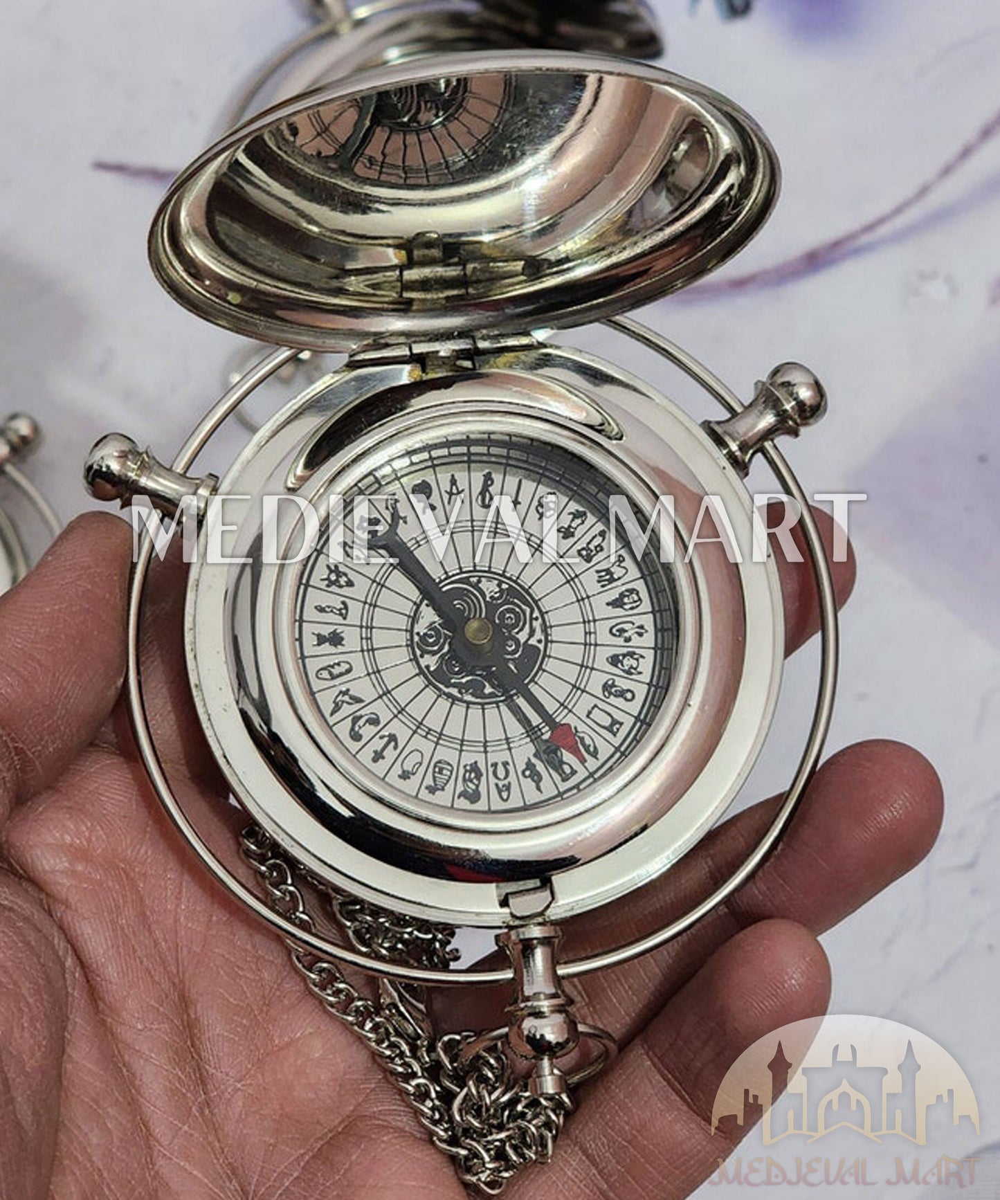 MEDIEVALMART FR Boussole Nautique Vintage Trip Gear en Laiton – Finition Or Brillant avec Base en Bois | Cadeau pour Maman