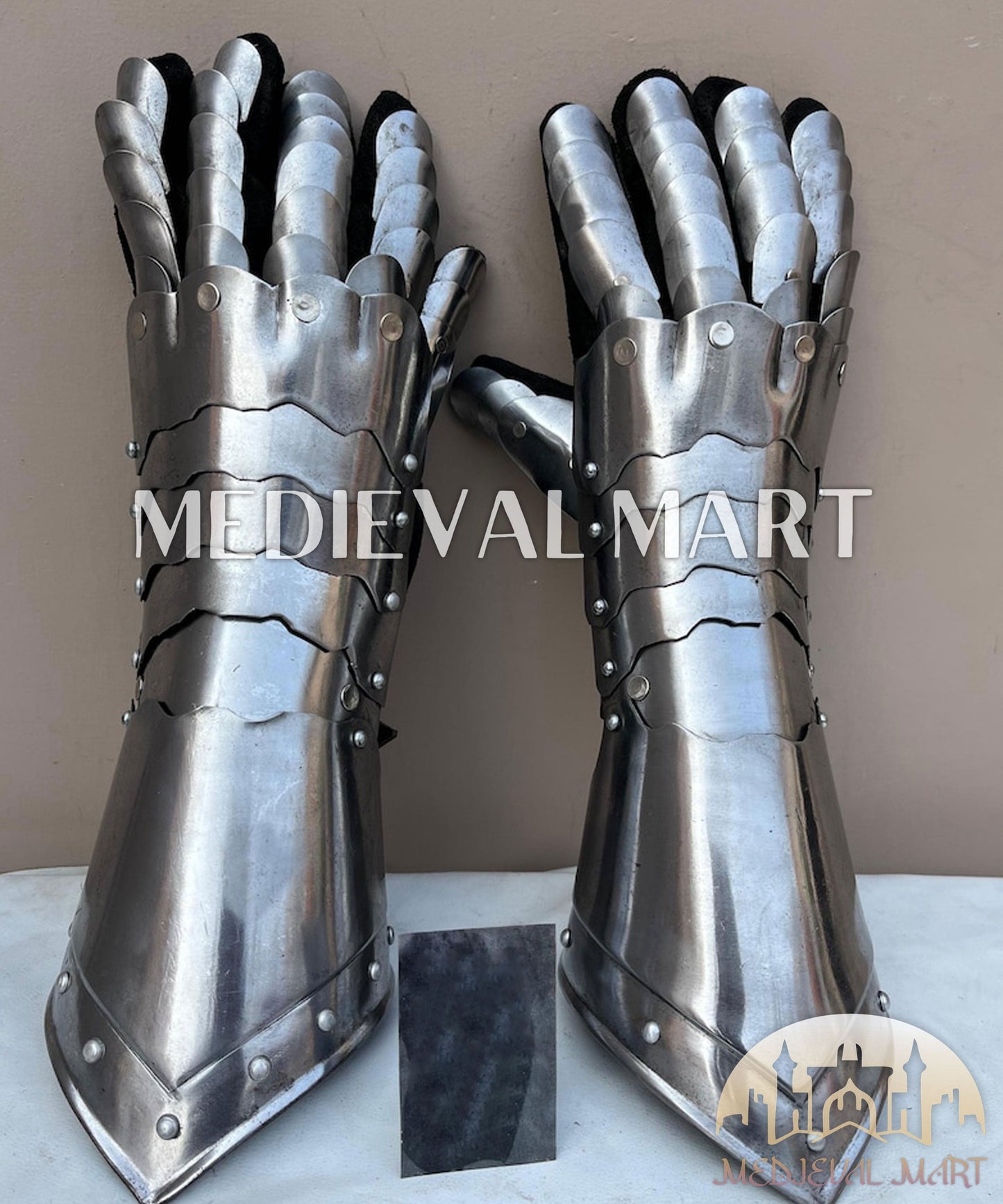 MEDIEVALMART FR Ensemble Exclusif De Gantelets Noirs Inspirés De Sauron Witcher LOTR Avec Décor Doré