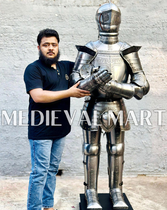 MEDIEVALMART FR Armure Médiévale de l’Empire Romain Kastenbrust – Armure Complète en Plaques avec Épée Alexander (ROA 1332)