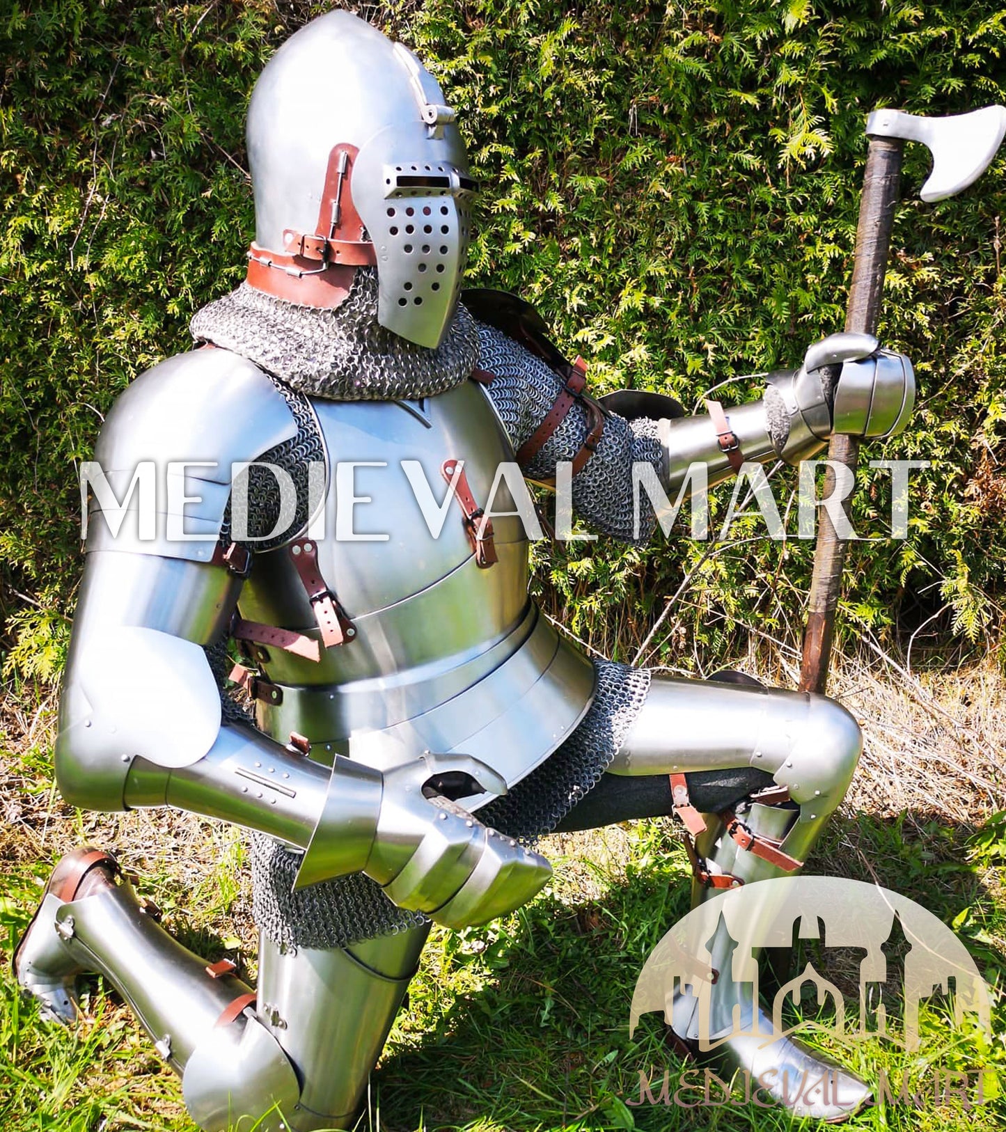 MEDIEVALMART FR Armure Médiévale de l’Empire Romain Kastenbrust – Armure Complète en Plaques avec Épée Alexander (ROA 1332)