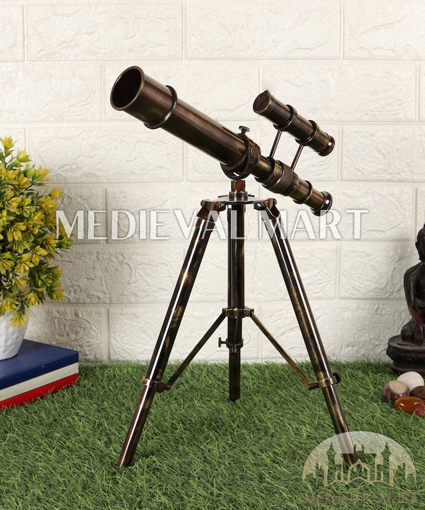 MEDIEVALMART FR Bouclier Médiéval Templier Inspiré de la Croix Zelda & Diable en Bois – Finition Bleue & Or | Cadeau pour Noël