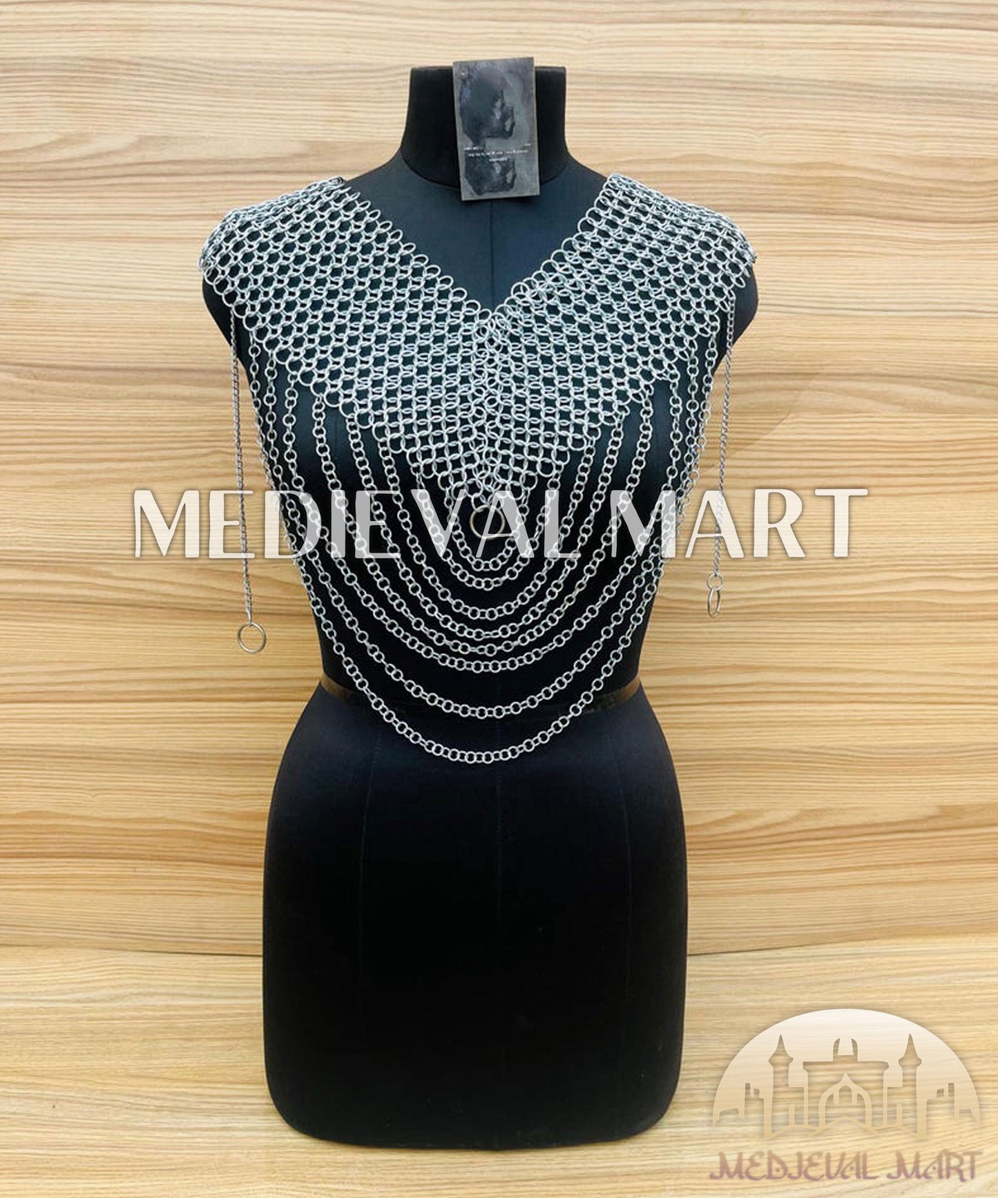 MEDIEVALMART FR Bouclier Viking Iconique Valhalla Noir/Gris – Ivar le Désossé avec Pointes en Fer | Cadeau pour Papa