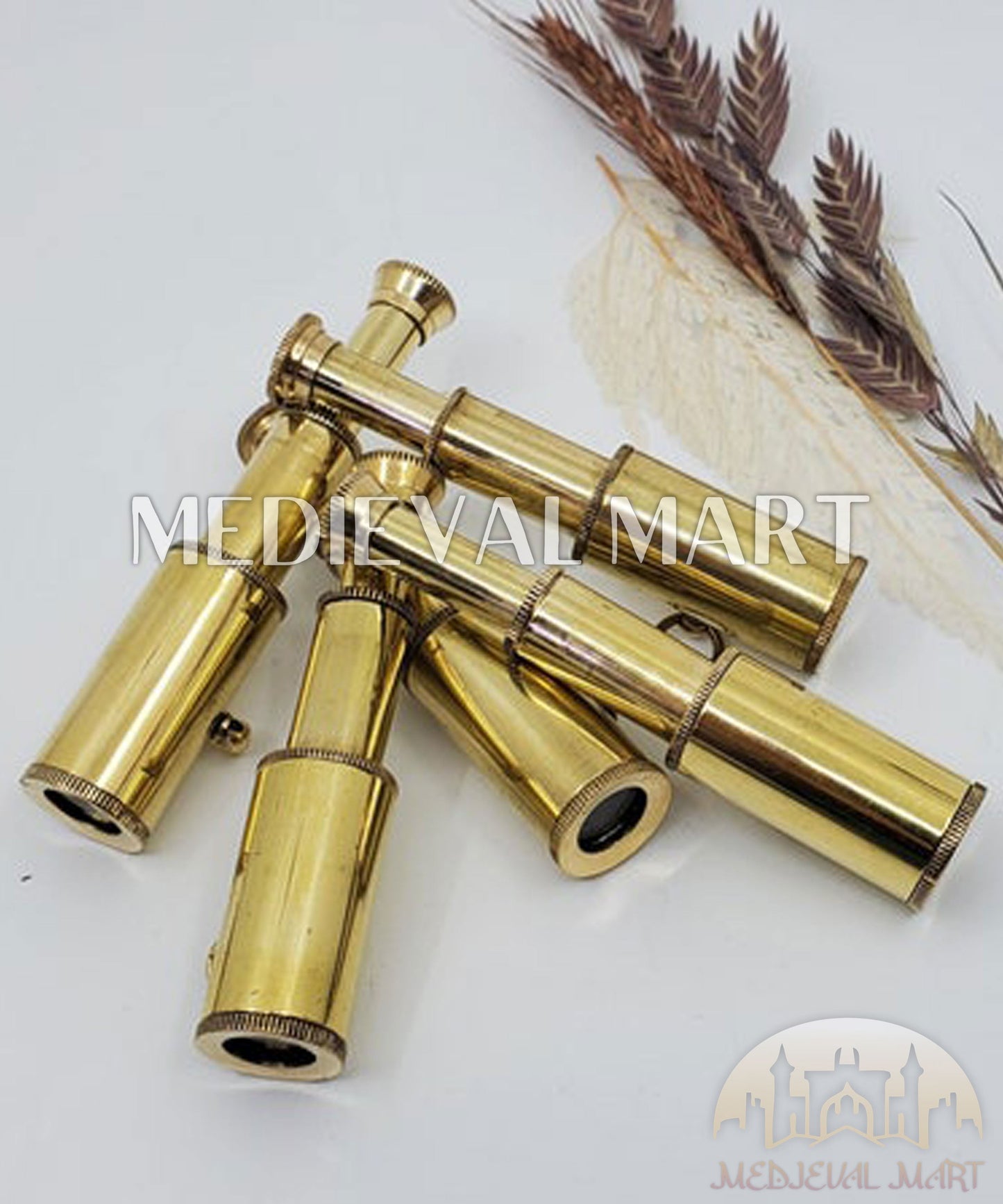 MEDIEVALMART FR Longue-Vue Nautique Antique 50X en Laiton – Télescope Portable de 18" pour Décoration Nautique