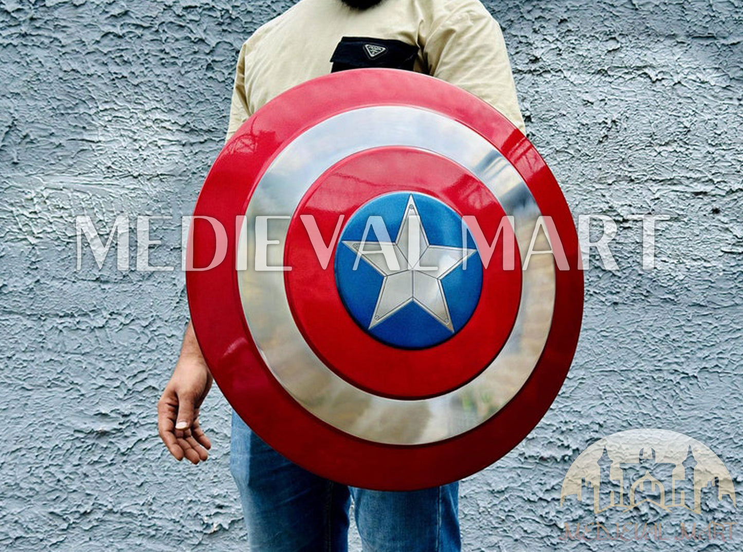 MEDIEVALMART FR Bouclier Viking Iconique Jarl Borg à Pointes en Fer – Bouclier Viking Battleworn | Cadeau pour Papa