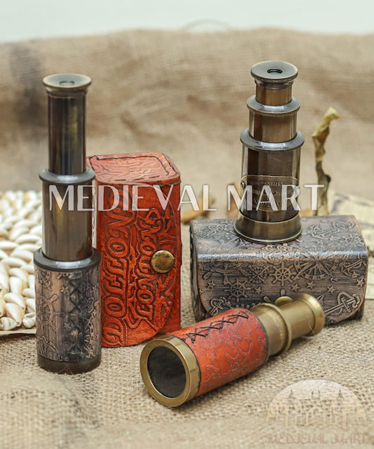 MEDIEVALMART FR Longue-Vue Nautique Antique 50X en Laiton – Télescope Portable de 18" pour Décoration Nautique
