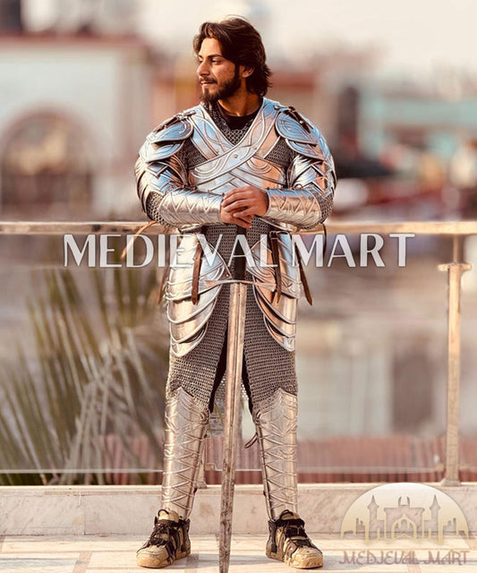 MEDIEVALMART FR Armure Médiévale de l’Empire Romain Kastenbrust – Armure Complète en Plaques avec Épée Alexander (ROA 1332)