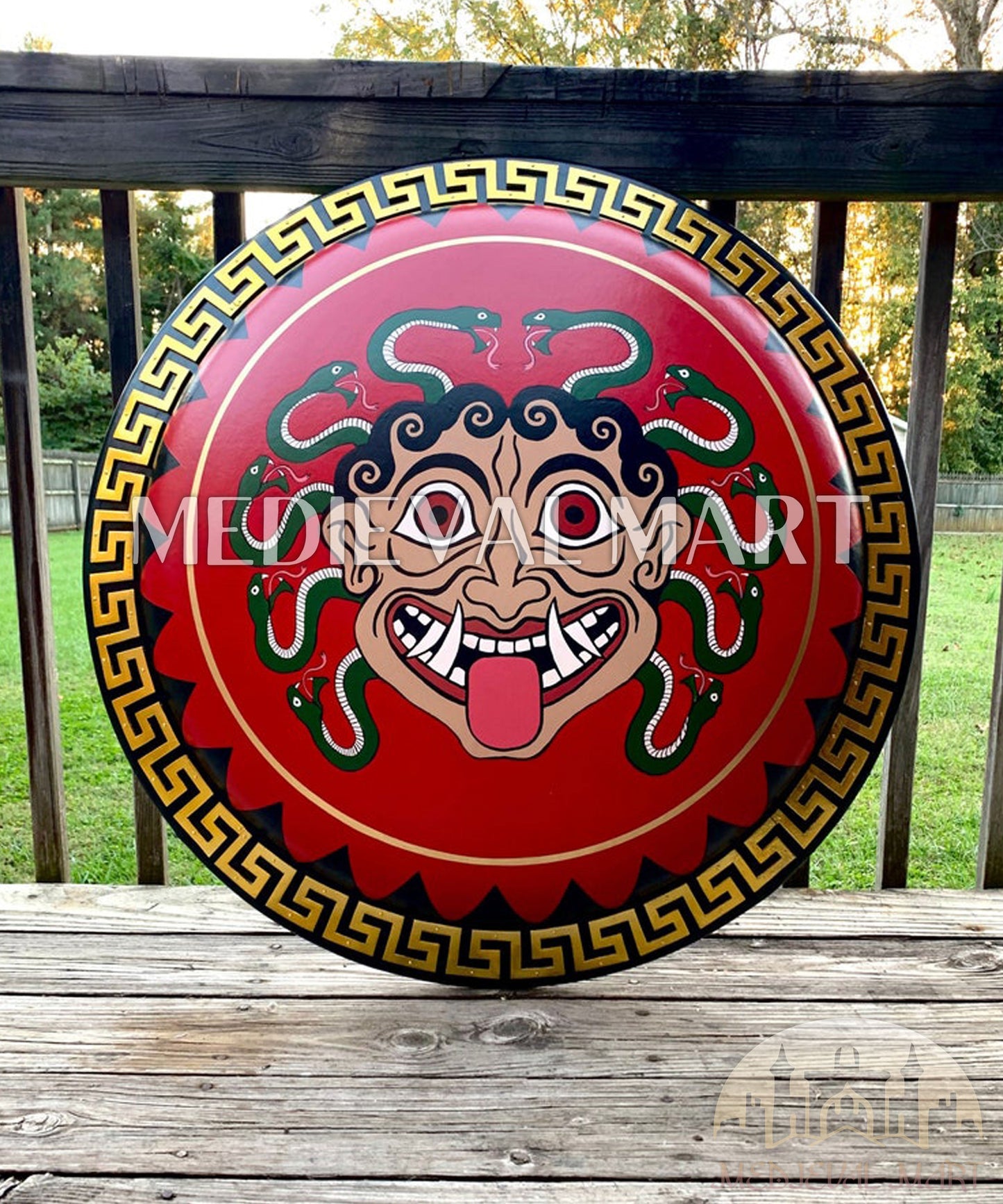 MEDIEVALMART FR Bouclier Viking Iconique Jarl Borg à Pointes en Fer – Bouclier Viking Battleworn | Cadeau pour Papa