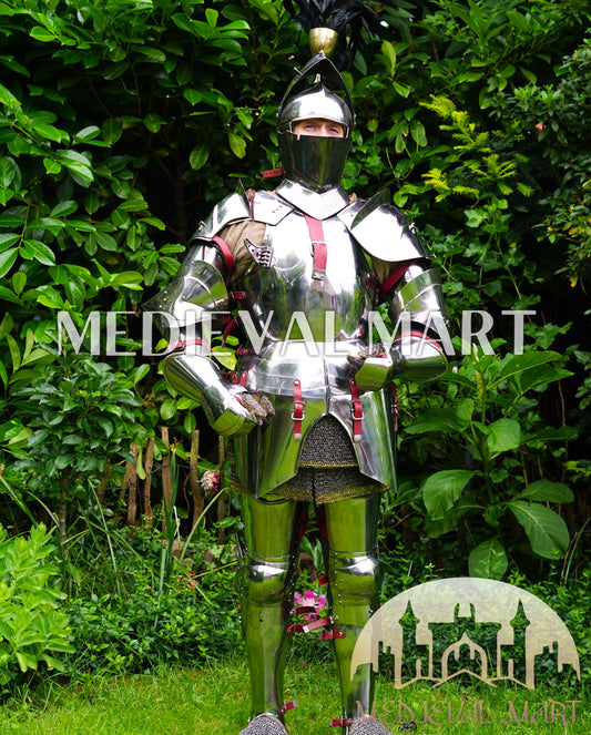 MEDIEVALMART FR Armure Médiévale de l’Empire Romain Kastenbrust – Armure Complète en Plaques avec Épée Alexander (ROA 1332)