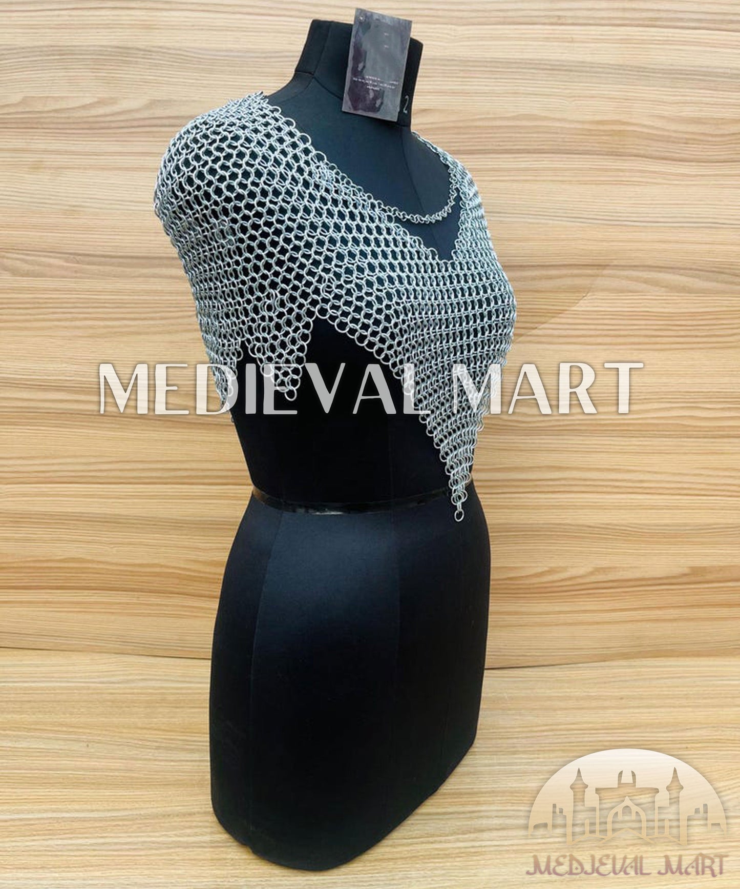 MEDIEVALMART FR Bouclier Viking Iconique Valhalla Noir/Gris – Ivar le Désossé avec Pointes en Fer | Cadeau pour Papa
