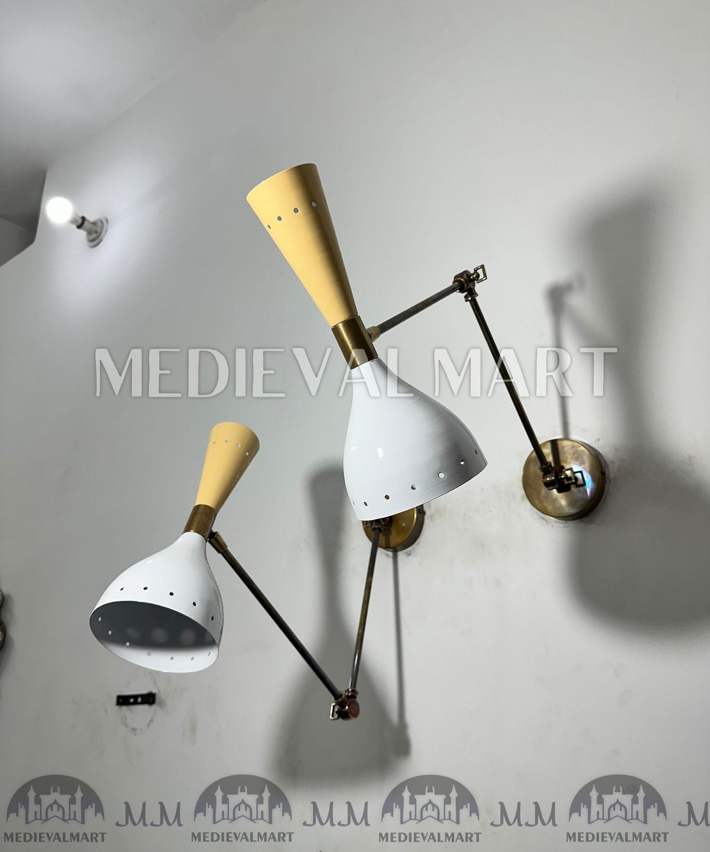 MEDIEVALMART FR Applique Murale Scarabée Vintage en Laiton : Luminaire Mural Mid-Century Modern