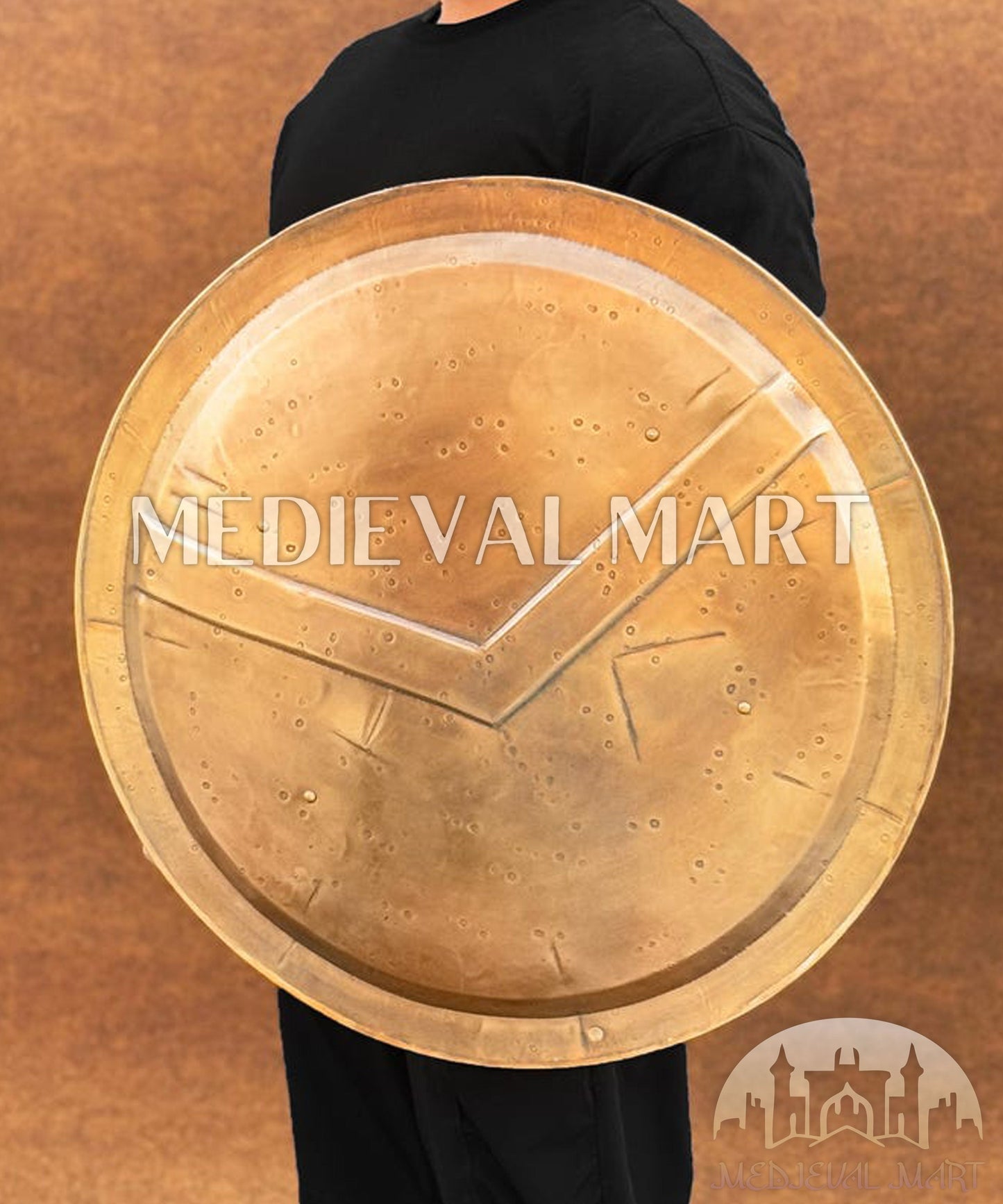 MEDIEVALMART FR Bouclier Médiéval Templier Inspiré de la Croix Zelda & Diable en Bois – Finition Bleue & Or | Cadeau pour Noël