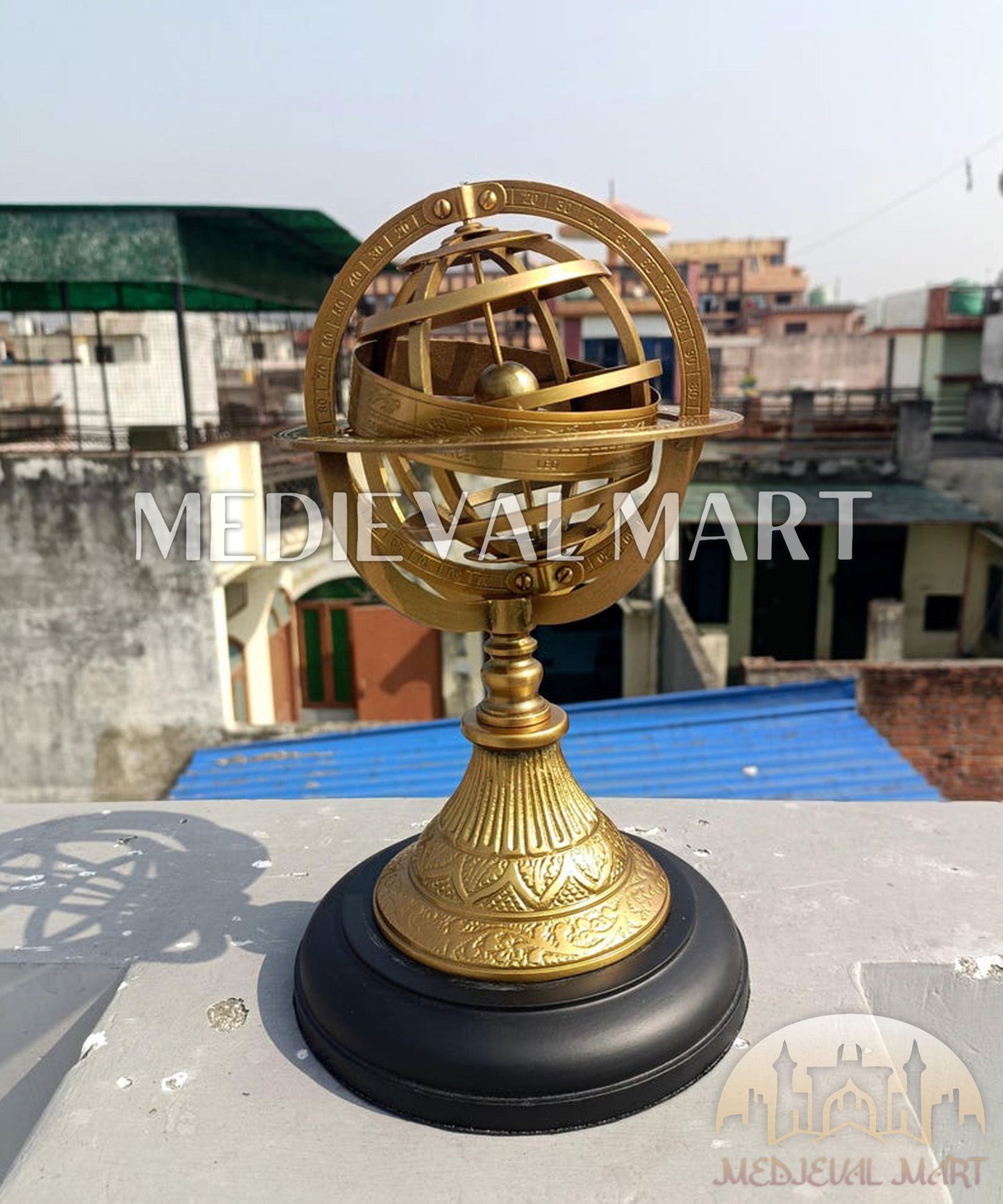 MEDIEVALMART FR Longue-Vue Nautique Antique 50X en Laiton – Télescope Portable de 18" pour Décoration Nautique