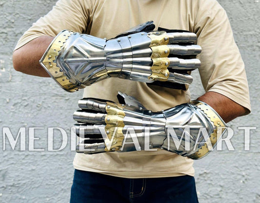 MEDIEVALMART FR Ensemble Exclusif De Gantelets Noirs Inspirés De Sauron Witcher LOTR Avec Décor Doré