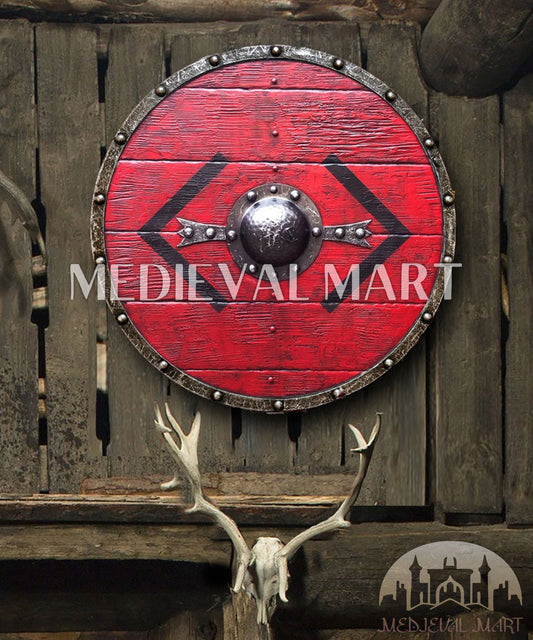 MEDIEVALMART FR Bouclier Viking Iconique Jarl Borg à Pointes en Fer – Bouclier Viking Battleworn | Cadeau pour Papa