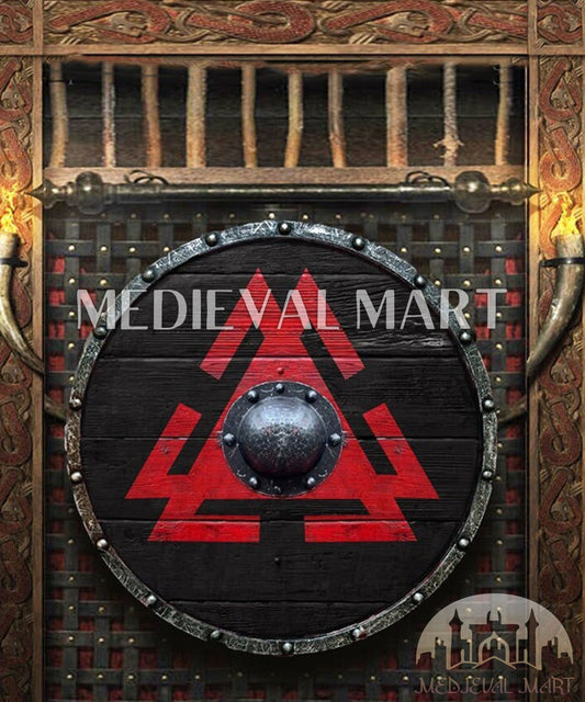 MEDIEVALMART FR Bouclier Viking Iconique Jarl Borg à Pointes en Fer – Bouclier Viking Battleworn | Cadeau pour Papa