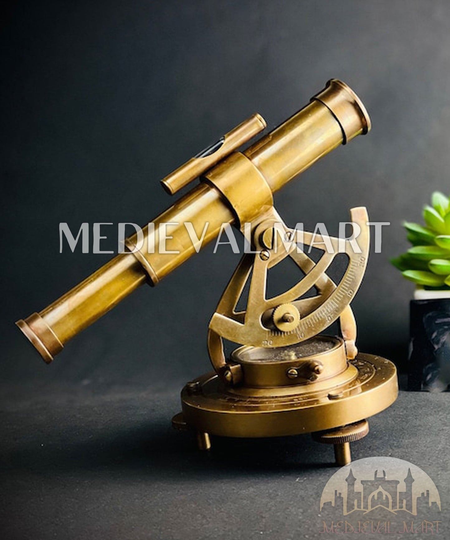 MEDIEVALMART FR Longue-Vue Nautique Antique 50X en Laiton – Télescope Portable de 18" pour Décoration Nautique