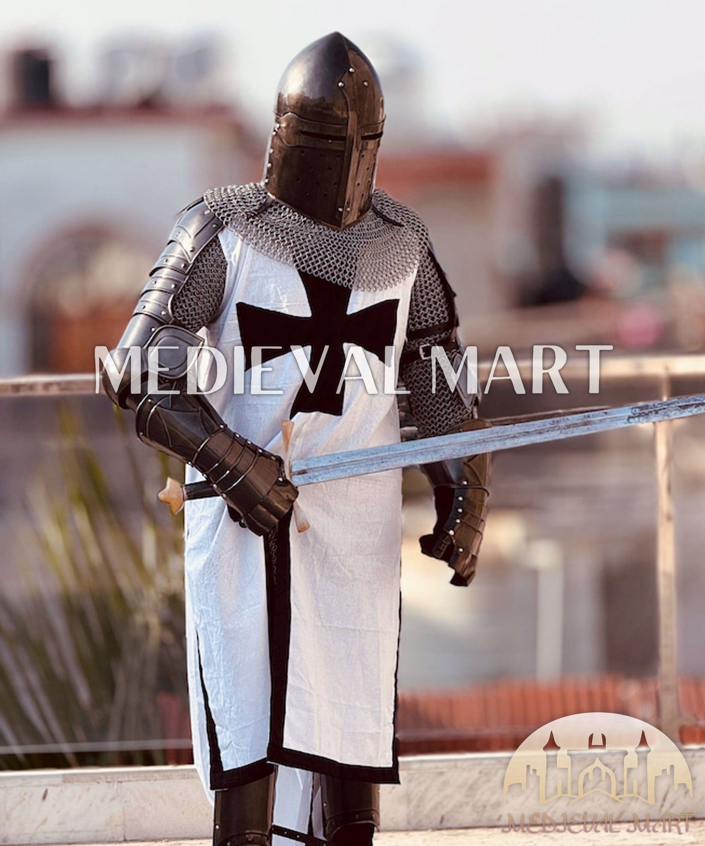 MEDIEVALMART FR Armure Médiévale de l’Empire Romain Kastenbrust – Armure Complète en Plaques avec Épée Alexander (ROA 1332)