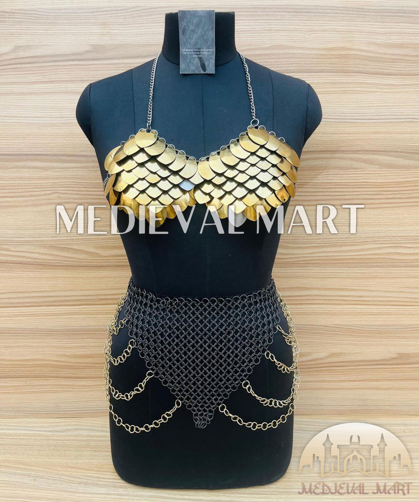 MEDIEVALMART FR Bouclier Viking Iconique Valhalla Noir/Gris – Ivar le Désossé avec Pointes en Fer | Cadeau pour Papa