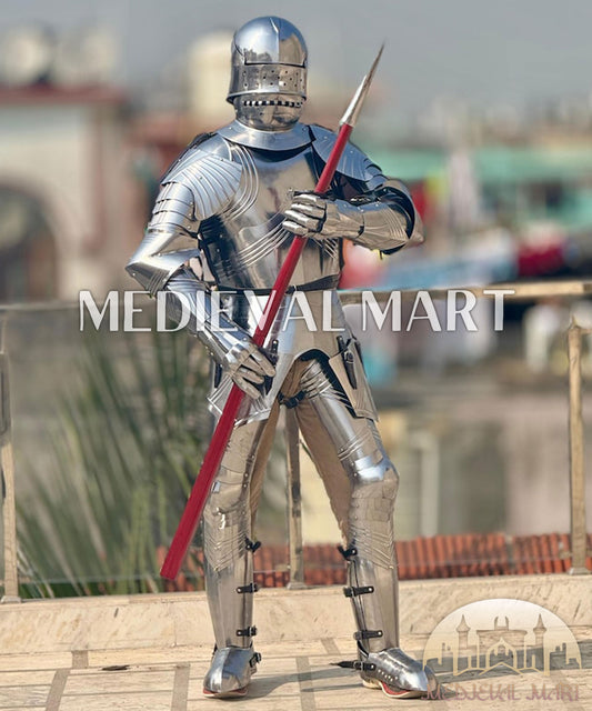 MEDIEVALMART FR Armure Médiévale de l’Empire Romain Kastenbrust – Armure Complète en Plaques avec Épée Alexander (ROA 1332)