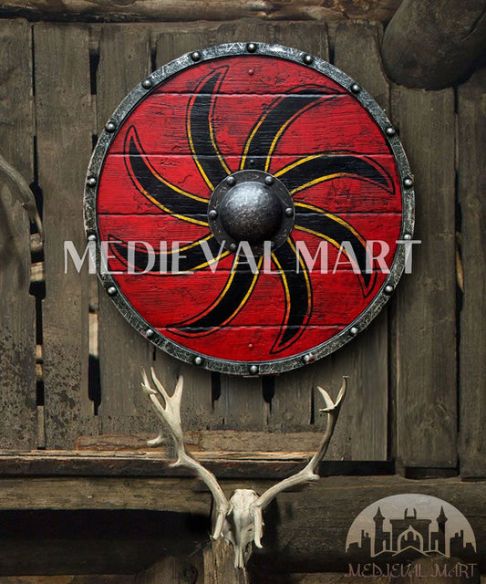 MEDIEVALMART FR Bouclier Viking Iconique Jarl Borg à Pointes en Fer – Bouclier Viking Battleworn | Cadeau pour Papa