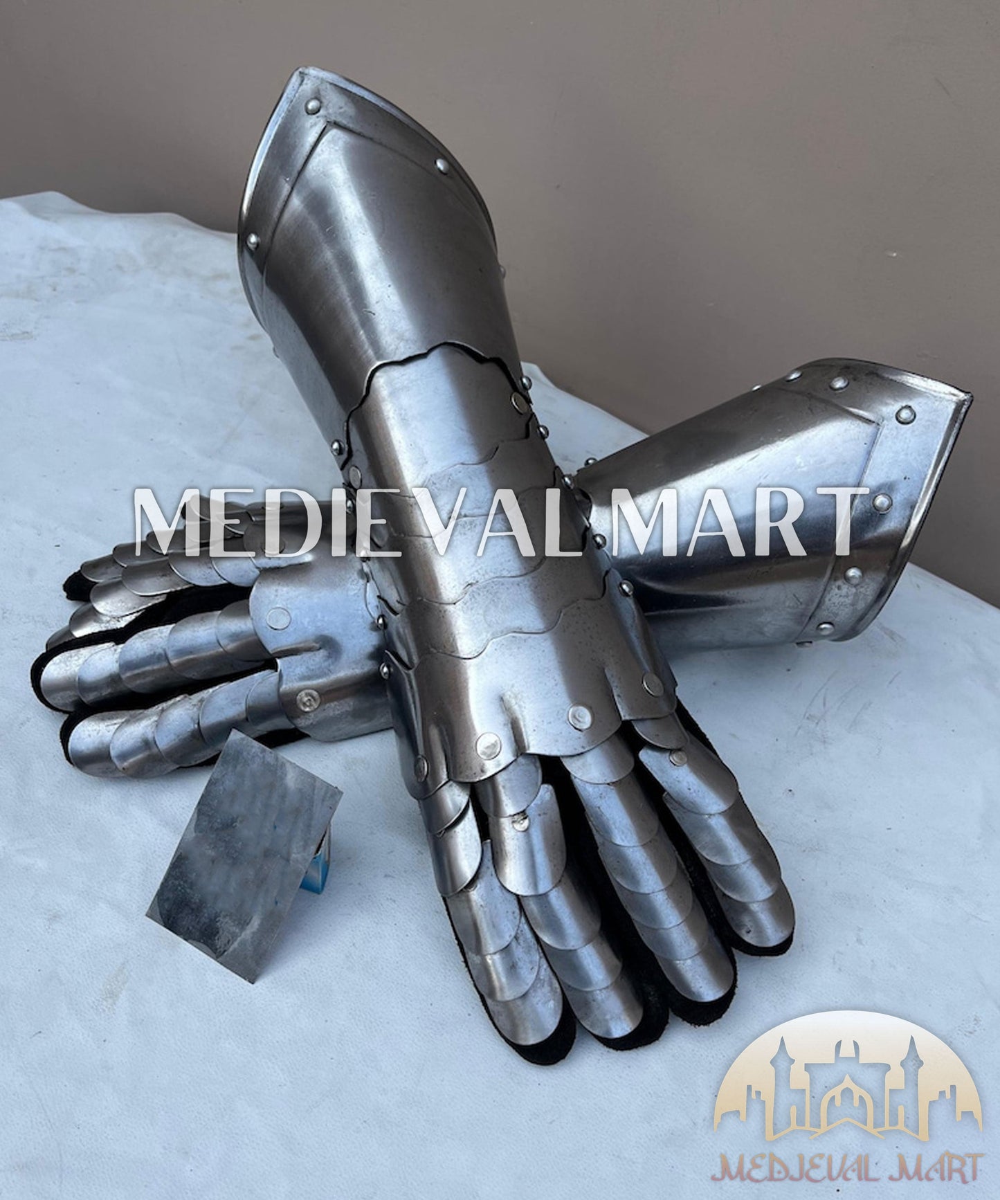 MEDIEVALMART FR Ensemble Exclusif De Gantelets Noirs Inspirés De Sauron Witcher LOTR Avec Décor Doré