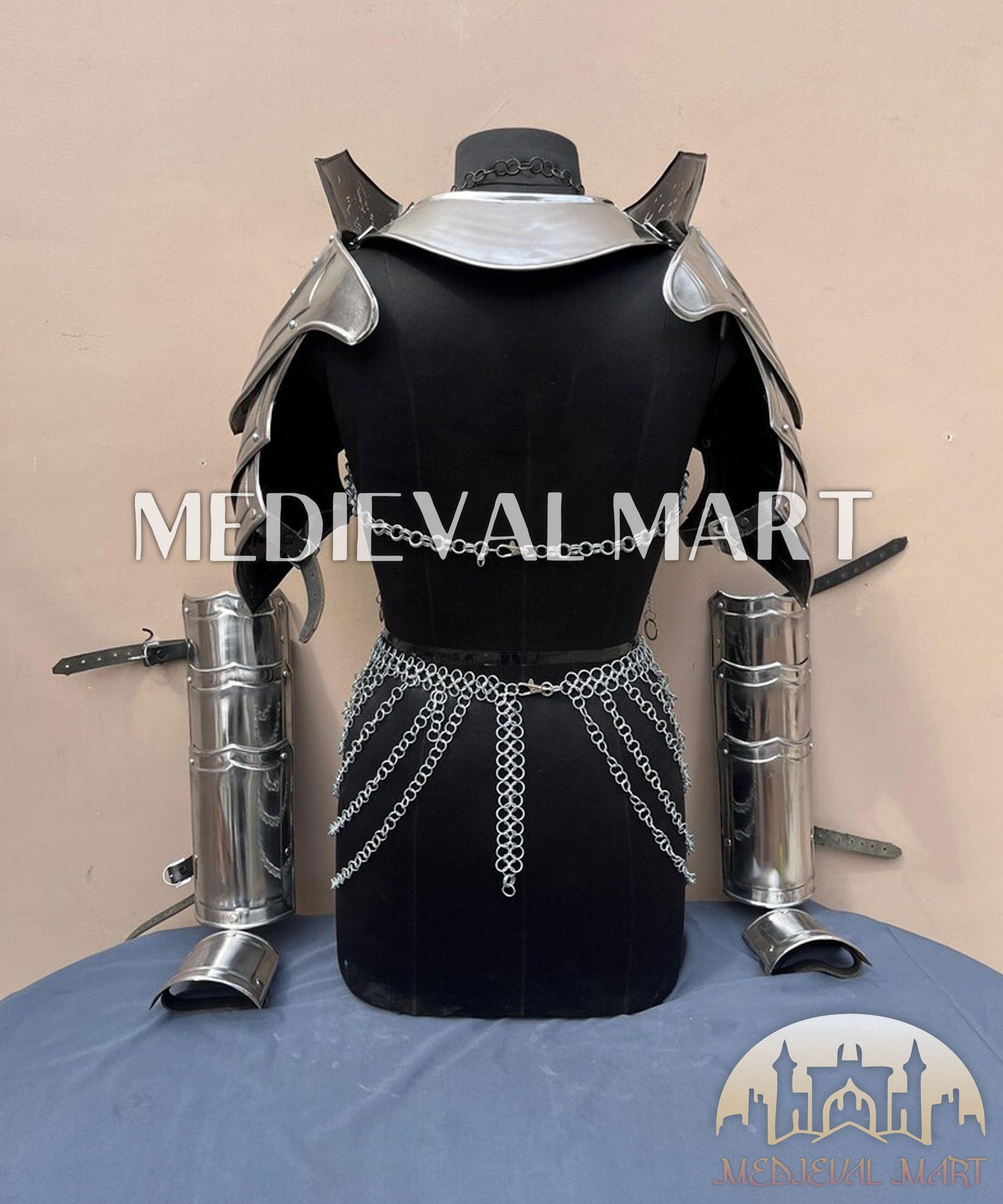 MEDIEVALMART FR Armure de Combat du XIVe Siècle – Ensemble Complet d’Armure de Buhurt avec Bassinet Klappvisor & Épée