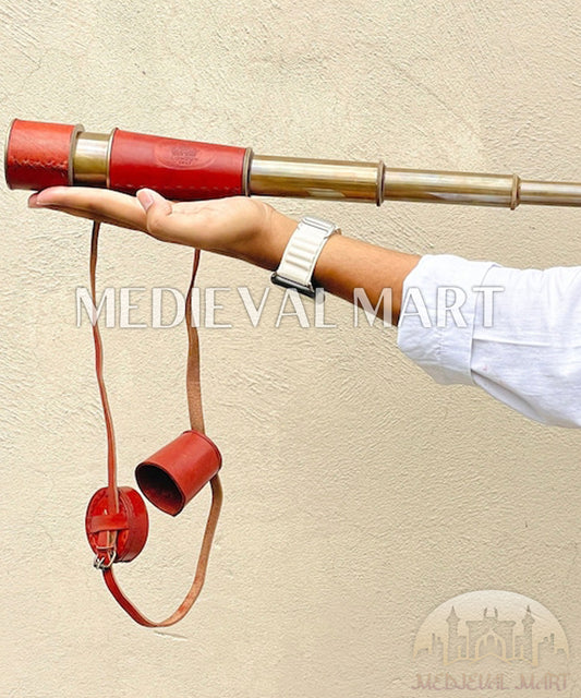 MEDIEVALMART FR Longue-Vue Nautique Antique 50X en Laiton – Télescope Portable de 18" pour Décoration Nautique