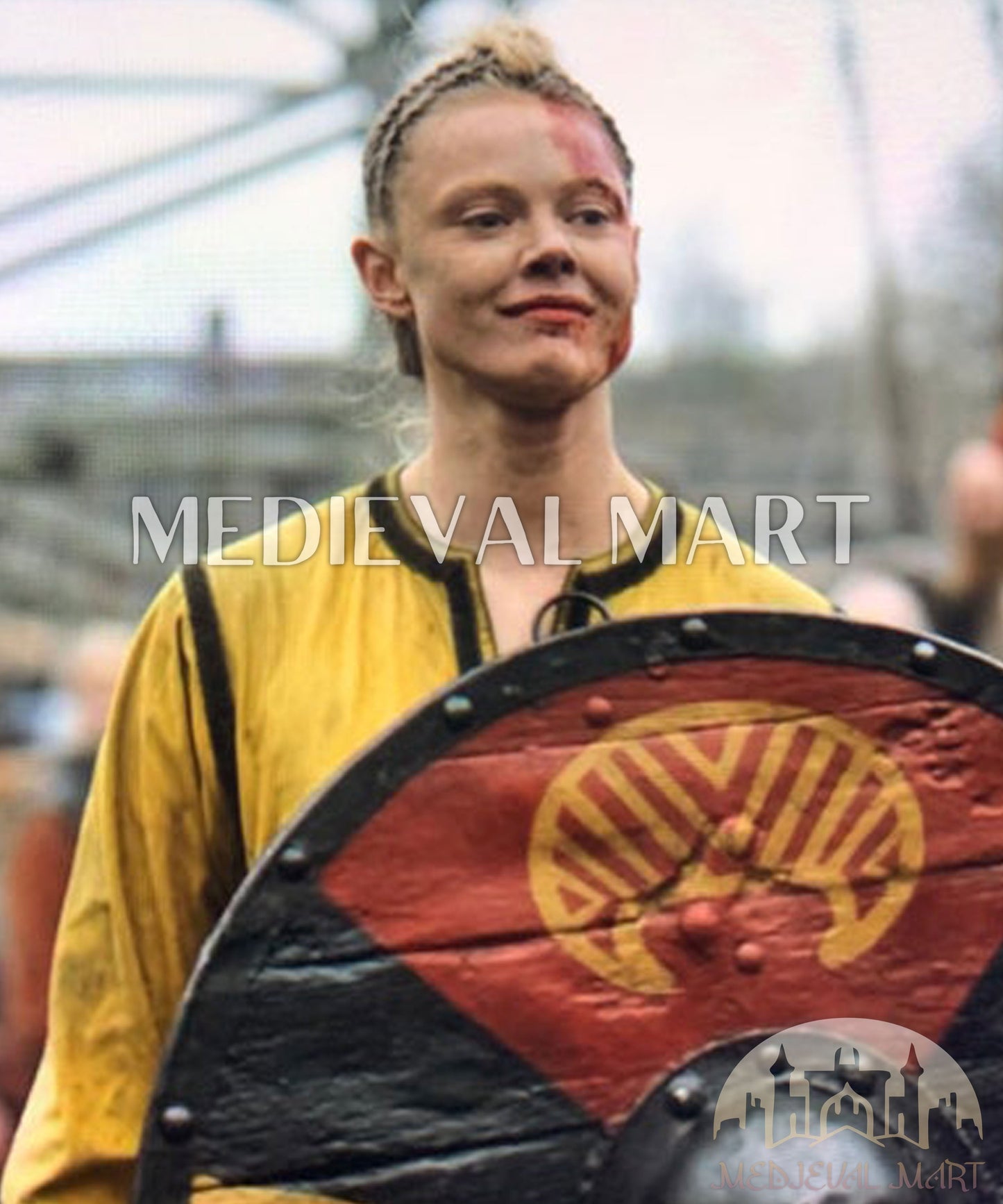 MEDIEVALMART FR Bouclier Viking Iconique Jarl Borg à Pointes en Fer – Bouclier Viking Battleworn | Cadeau pour Papa