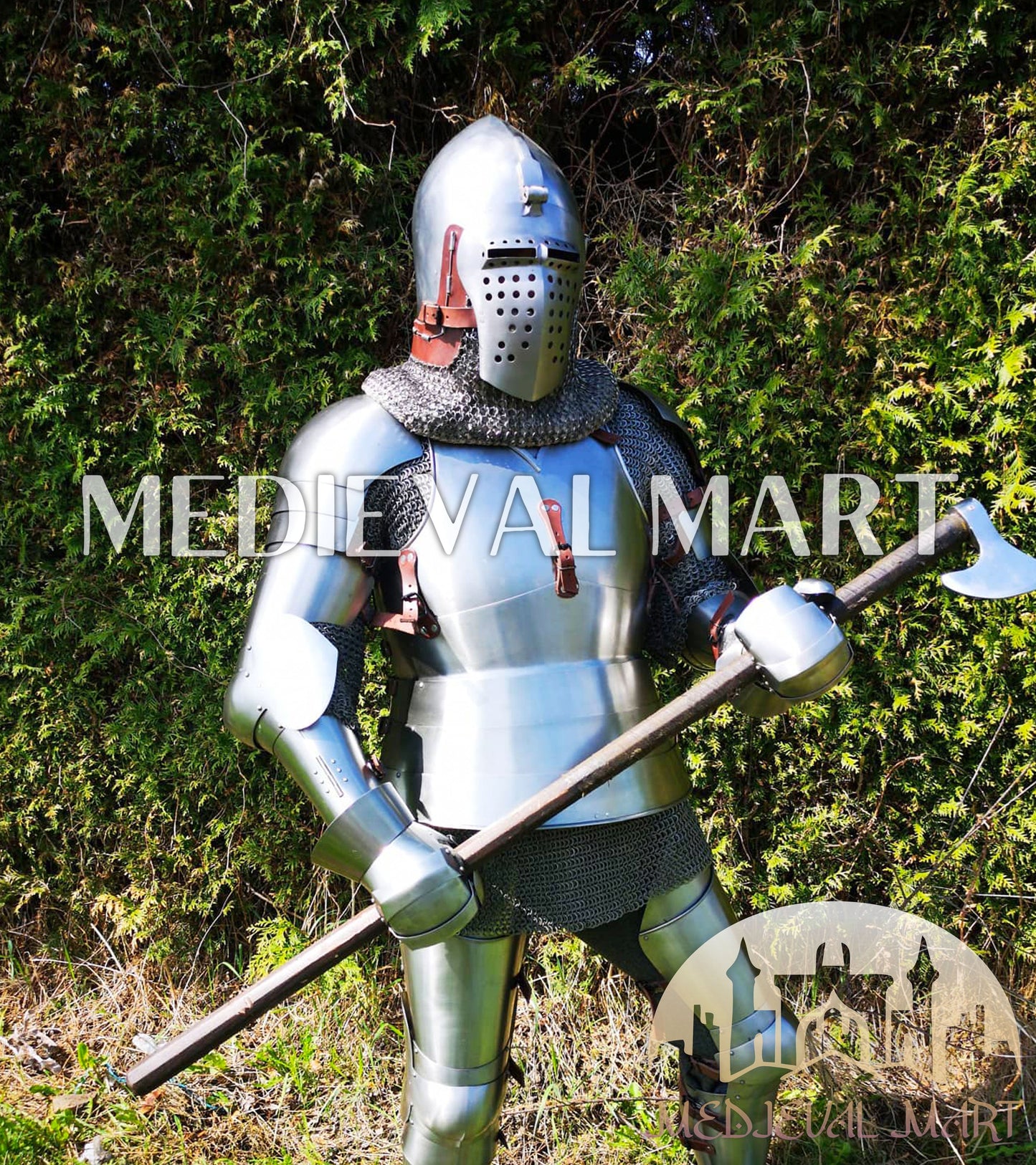 MEDIEVALMART FR Armure Médiévale de l’Empire Romain Kastenbrust – Armure Complète en Plaques avec Épée Alexander (ROA 1332)