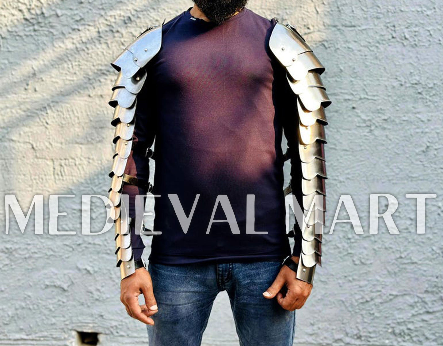 MEDIEVALMART FR Ensemble Exclusif De Gantelets Noirs Inspirés De Sauron Witcher LOTR Avec Décor Doré