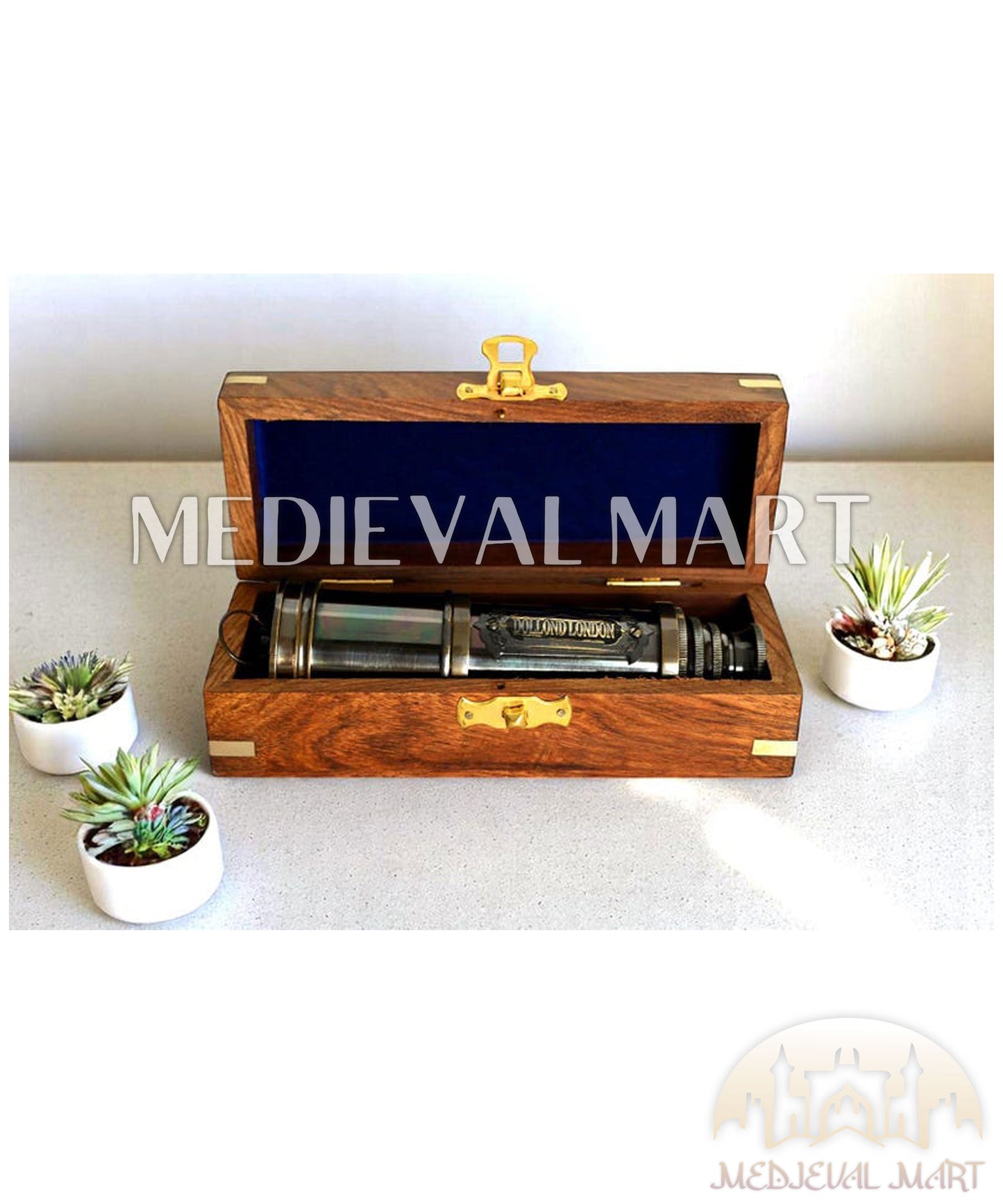 MEDIEVALMART FR Bouclier Médiéval Templier Inspiré de la Croix Zelda & Diable en Bois – Finition Bleue & Or | Cadeau pour Noël