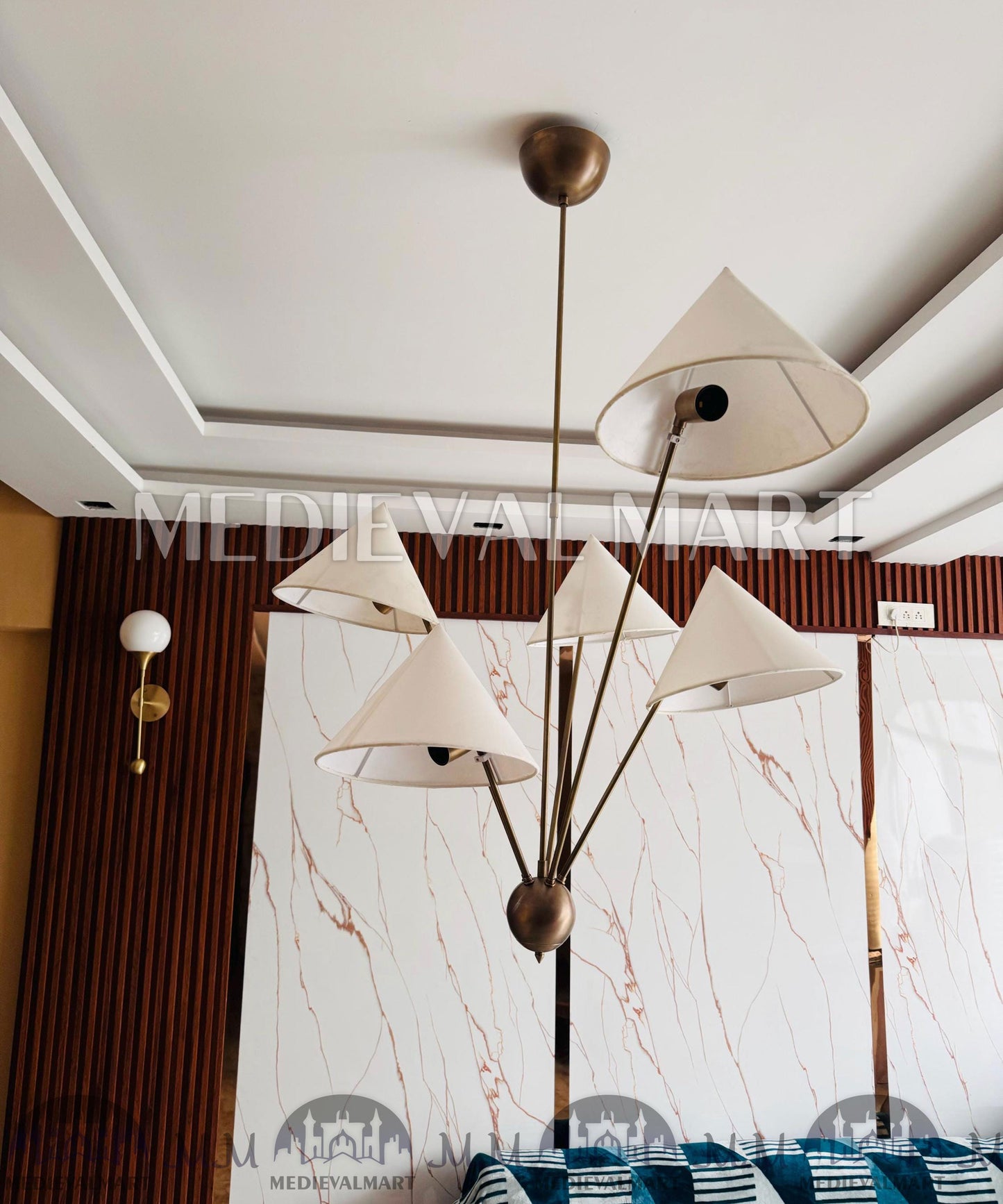 MEDIEVALMART FR Ensemble De Gantelets Dorés Inspirés De Sauron Witcher LOTR Avec Étoile Bleue – Gants D’Armure Cosplay