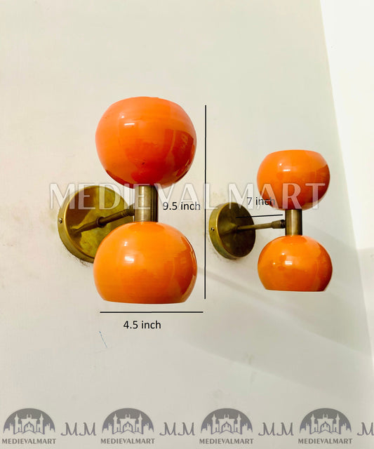 MEDIEVALMART FR Applique Murale À Double Cône En Laiton Marron, Lampe De Coiffeuse Fabriquée À La Main