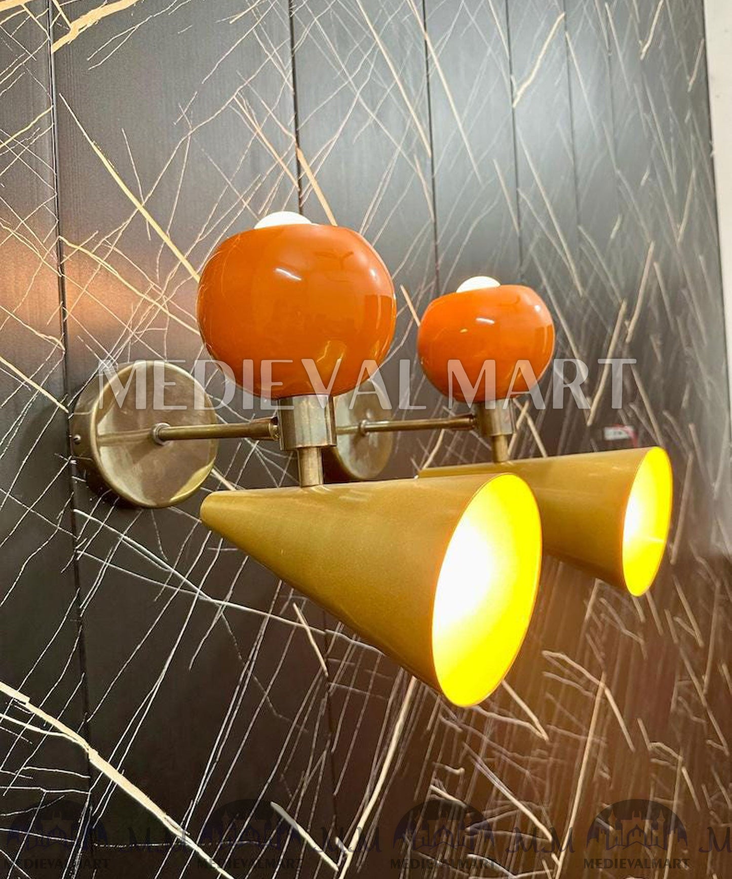 MEDIEVALMART FR Applique Murale en Laiton Fabriquée à la Main : Luminaire