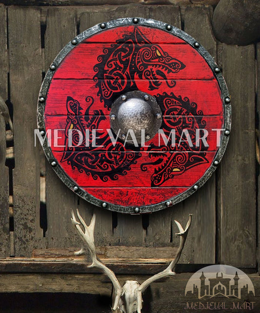 MEDIEVALMART FR Bouclier Viking Iconique Jarl Borg à Pointes en Fer – Bouclier Viking Battleworn | Cadeau pour Papa