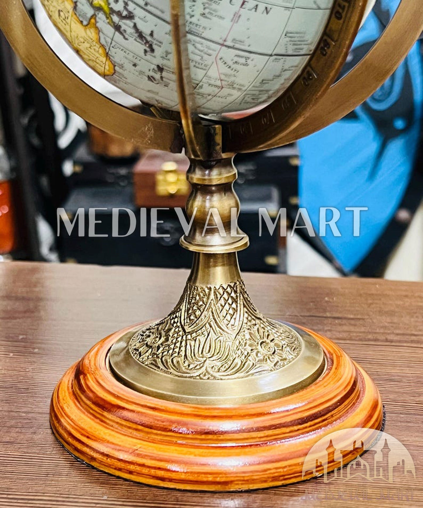 MEDIEVALMART FR Longue-Vue Nautique Antique 50X en Laiton – Télescope Portable de 18" pour Décoration Nautique